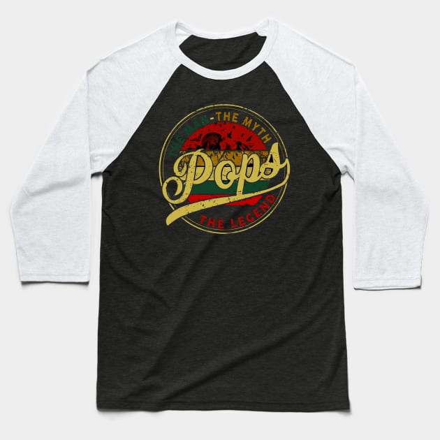 Pops The Man The Myth The Legend Gift Baseball T-Shirt by Bagley Shop